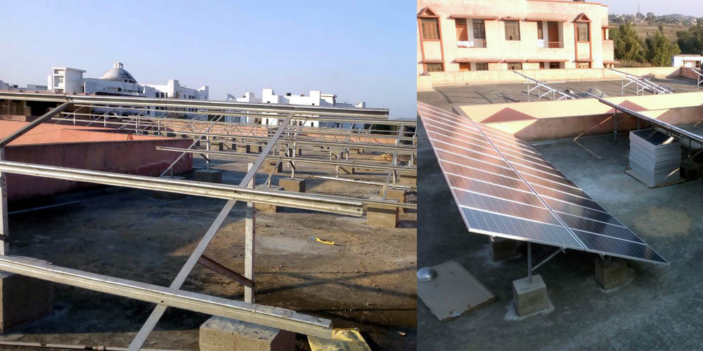 Rooftop solar installation at Sadar Hospital, Ramgarh